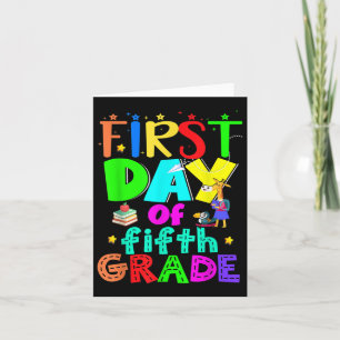 Erster Schultag Fünfter Lehrer Karte