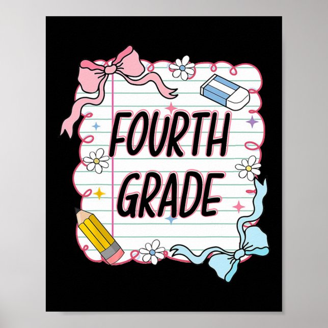 Erster Schultag Girly Coquette1  Poster (Vorne)