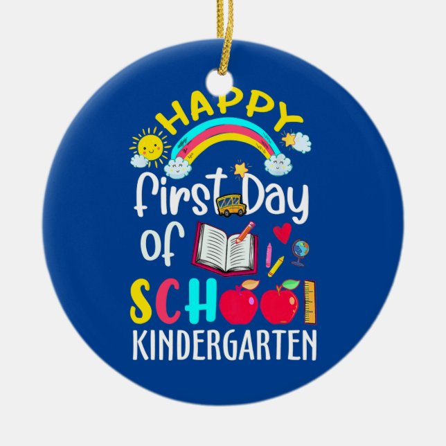 Erster Schultag Kindergartenplatz Keramik Ornament (Vorne)