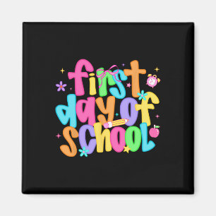Erster Schultag Lehrer Schüler Zurück zur Schule Magnet