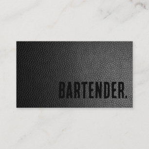 Erster Schwarzer Faux-Leder-Barkeeper Visitenkarte