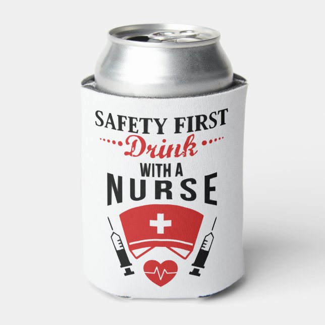 Erster Sicherheitsdrink mit Krankenschwester JOb Dosenkühler (Kanne Vorderseite)