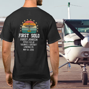 Erster Solo-Flugzeug PILOT Retro Personalisiert T-Shirt