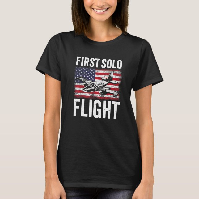 Erster Soloflug Flugzeug Flugzeug Pilot Flug   T-Shirt (Vorderseite)