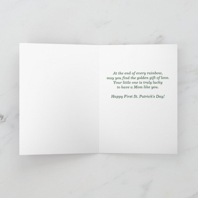 Erster St. Patrick's Day als Mutter Woodland Reh Karte (Innenseite)
