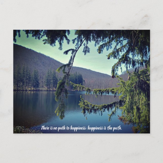Erster Stausee durch die Bäume Motivierend Postkarte (Vorderseite)