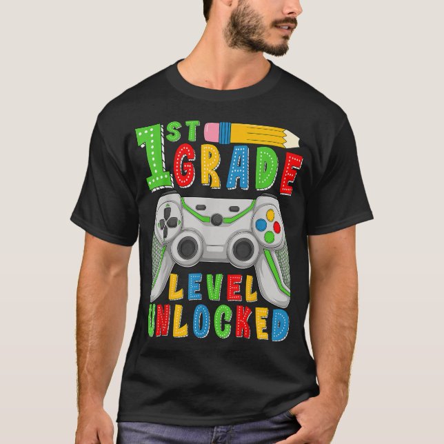 Erster Stufe für SchulGamer gesperrt T-Shirt (Vorderseite)
