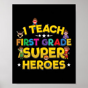 Erster Superheld-Lehrer in der Vorschule Poster