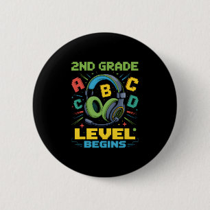 Erster Tag der 2. Klasse beginnt T-Shirt Gamer Jun Button