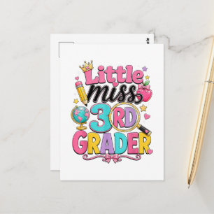 Erster Tag der dritten kleinen Miss 3. Klasse Postkarte