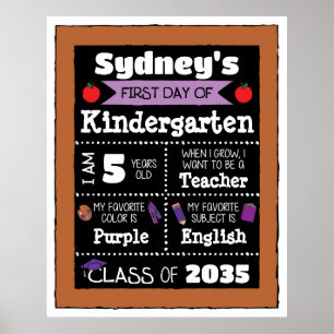 Erster Tag der Klassenzeichen Schüler Kunst - Lila Poster