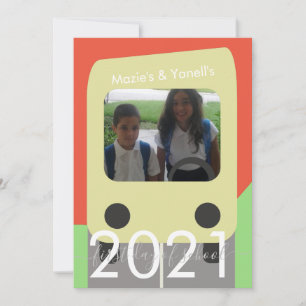 Erster Tag der Schule Bus Script Bruder Schwester  Einladung