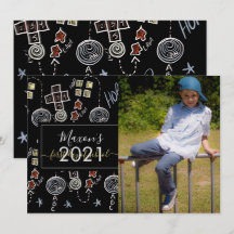 Erster Tag der Schule Chalk Script Foto-Karte