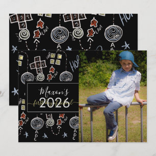 Erster Tag der Schule Chalk Script Foto-Karte Einladung