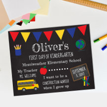 Erster Tag der Schule Chalkboard Zeichen für Kinde
