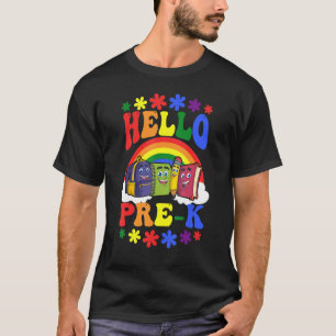 Erster Tag der Schule Hallo Pre K Rainbow Kinderga T-Shirt