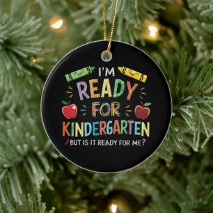 Erster Tag der Vorschule für Kinder Lustig Zurück  Keramik Ornament