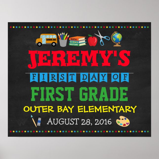 Erster Tag des Kinderposter-Fotos Poster (Vorne)