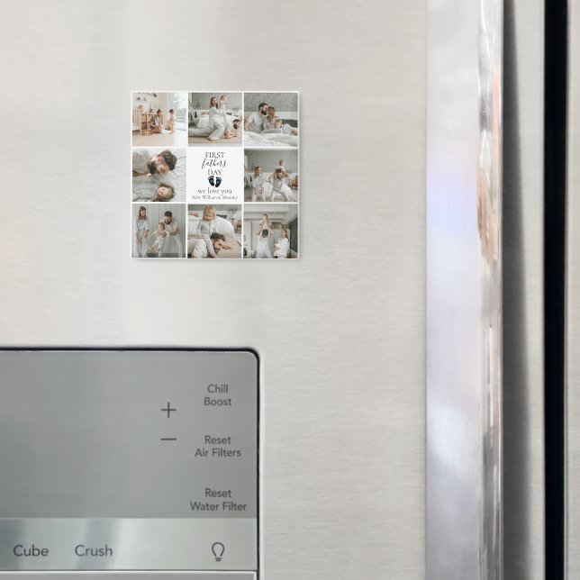 Erster Tag des Vaters - Kinderfußabdrücke und blau Magnet (In Situ (Kühlschrank))