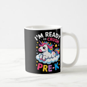 Erster Tag im Kindergarten Ich bin bereit, die Vor Kaffeetasse