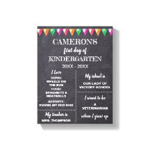 Erster Tag Kindergarten Chalkboard über mich unter