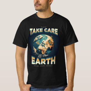 Erster Tag Kümmern Sie sich um unsere Erde Globe S T-Shirt
