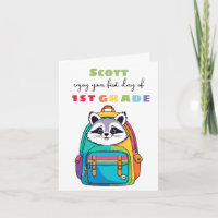 Erster Tag Waschbär Grundschule Sohn Tochter