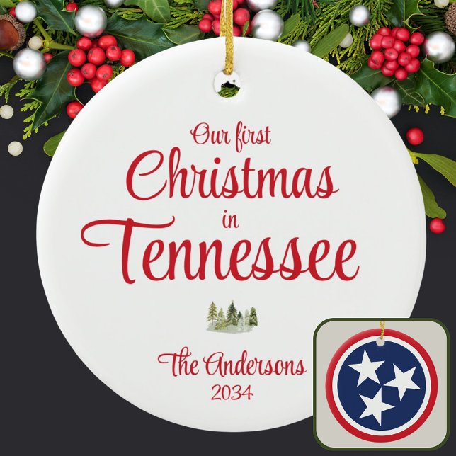 Erster Tennessee Weihnachten TN Rotes Jahr Keepake Keramik Ornament (Von Creator hochgeladen)
