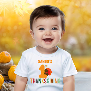 Erster Truthahnname für Kinder zum Erntedankfest L Baby T-shirt