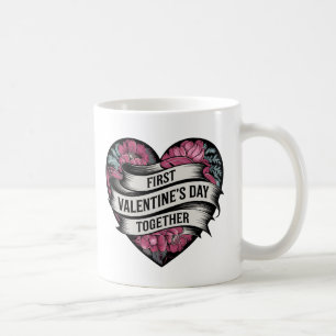 Erster Valentinstag gemeinsam herzgestalterisches  Kaffeetasse
