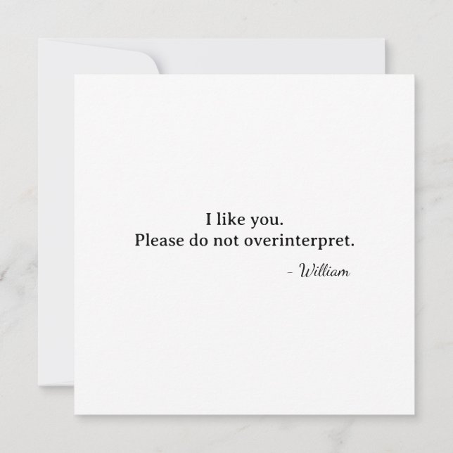 Erster Valentinstag ich mag dich, interpretiere ni Karte (Rückseite)