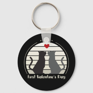 Erster Valentinstag Schlüsselanhänger