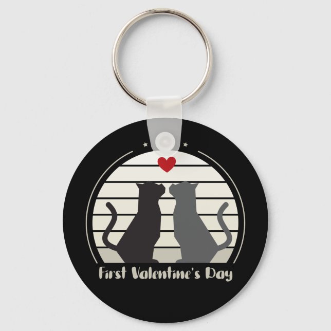 Erster Valentinstag Schlüsselanhänger (Vorderseite)