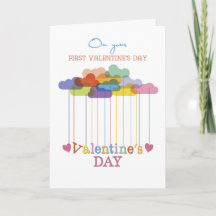 Erster Valentinstag Valentins Regenbogenwolken