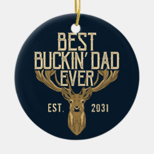 Erster Vatertag Bester Buckin Papa Aller Zeiten Keramik Ornament