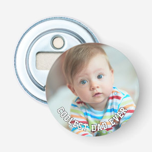 Erster Vatertag Coolster Vater überhaupt Baby-Foto Flaschenöffner