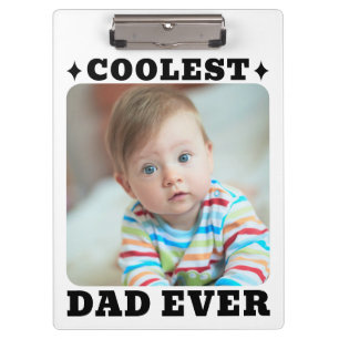 Erster Vatertag Coolster Vater überhaupt Baby-Foto Klemmbrett