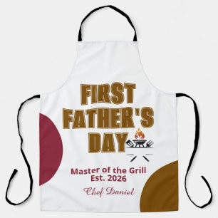 Erster Vatertag Grillmeister Est 2026 Neuer Vater Schürze