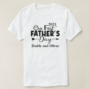 Erster Vatertag Männer Weiß T-Shirt