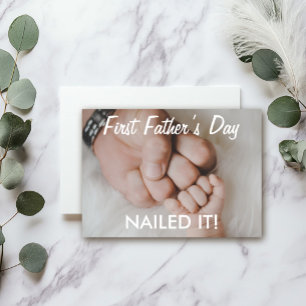 Erster Vatertag Nailed It Lustige Custom-Foto Karte