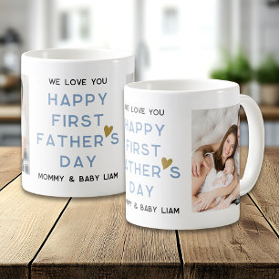 Erster Vatertag Neuer Daddy Baby 2 Foto-Collage Kaffeetasse