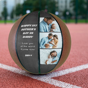 Erster Vatertag-Schiefertafel 3 Benutzerdefinierte Basketball