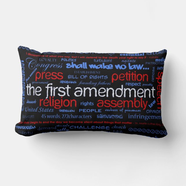 Erster Verfassungszusatz "Wordle" Kissen (Vorderseite)
