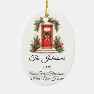 Erster Weihnachten Neuer Zuhause Kranz Tür Persona Keramik Ornament