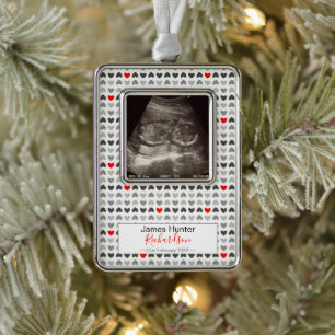 Erster Weihnachtsbaum des kleinen Rahmen-Ornament Silber