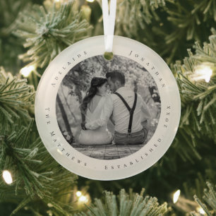 Erster Weihnachtsdatum Verheiratet, neu verheirate Ornament Aus Glas