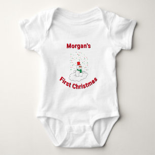 Erster Weihnachtsfest Individuelle Name Niedlich S Baby Strampler