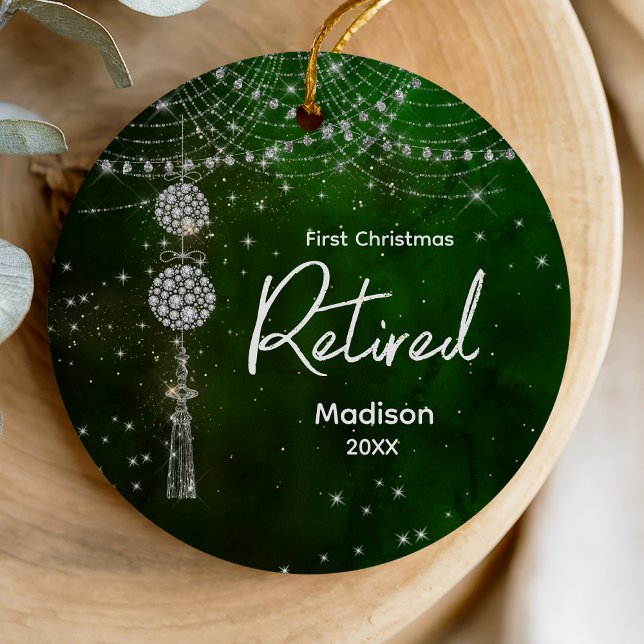 Erster Weihnachtsfest Ruhestand eleganten grünen G Keramik Ornament (Von Creator hochgeladen)