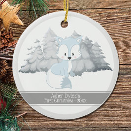 Erster Weihnachtsfox Keramik Ornament