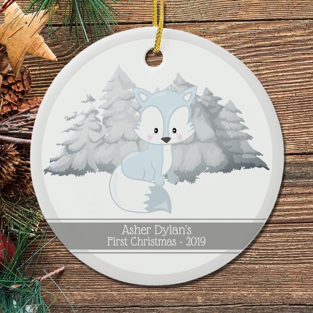 Erster Weihnachtsfox Keramik Ornament (Von Creator hochgeladen)